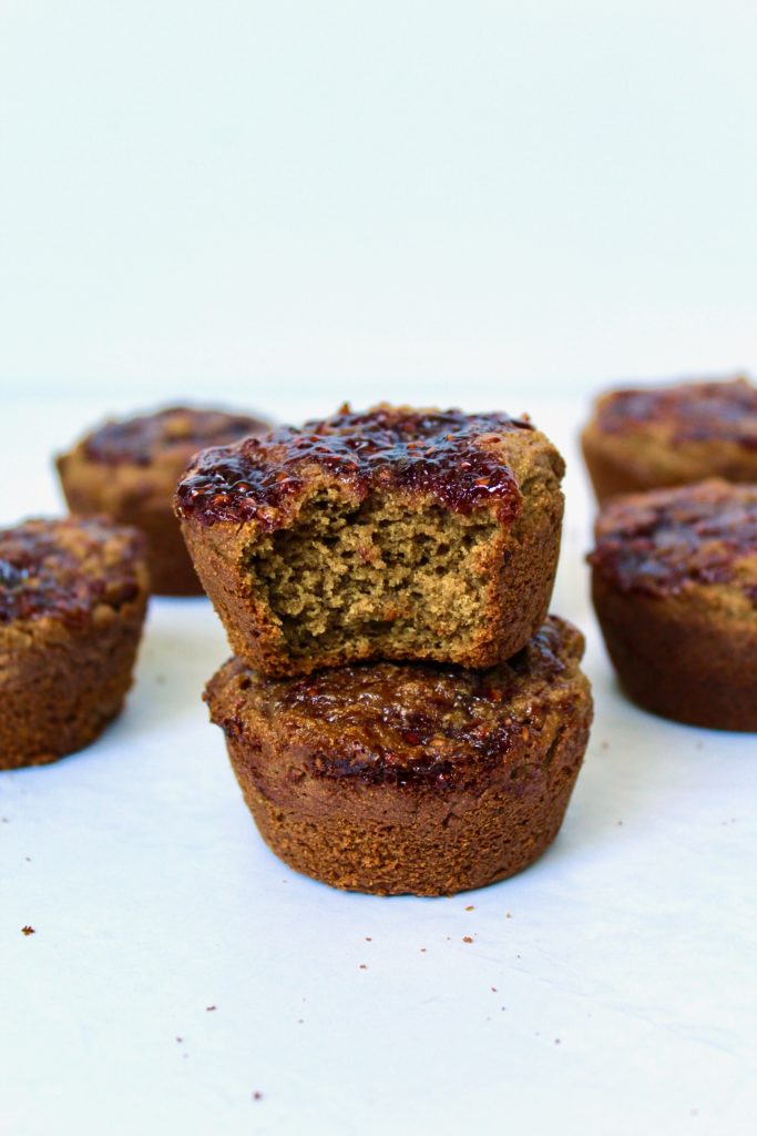 Cinnamon Sunbutter and Jelly Muffins (vegan, gluten-free, grain-free, nut free, oil-free)