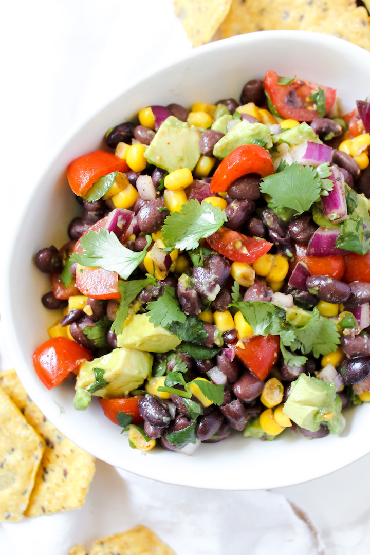 Black Bean Corn Avocado Salad (vegan, gluten-free, oil-free) - Nuts ...