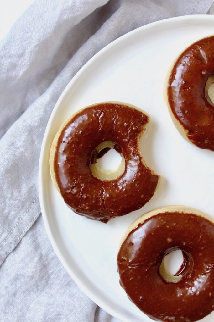 Small Batch Baked Mochi Donuts with Chocolate Glaze (vegan, gluten-free, oil-free) 