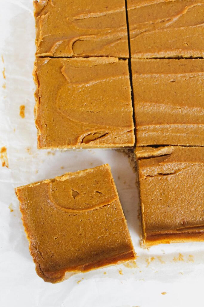 a slice of a pie bar with no coconut whip on top