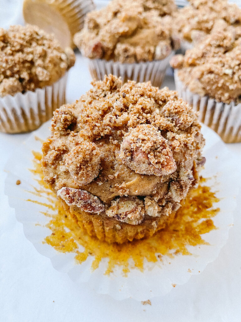 Vegan Sweet Potato Muffins with Pecan Streusel