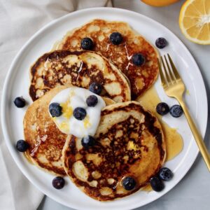 Vegan Lemon Yogurt Pancakes