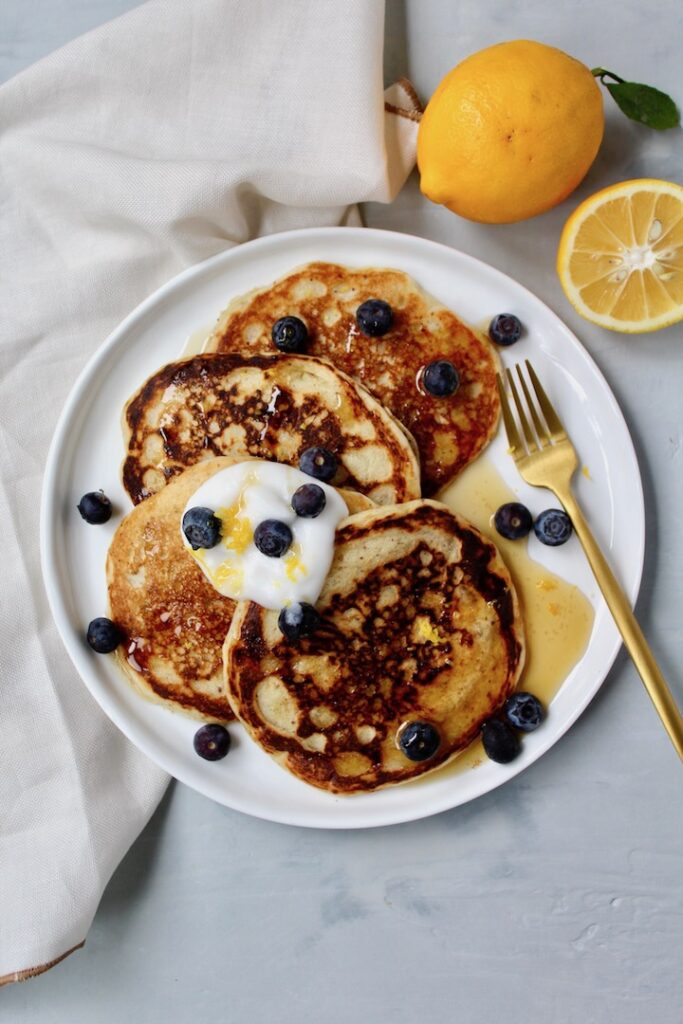 Vegan Lemon Yogurt Pancakes