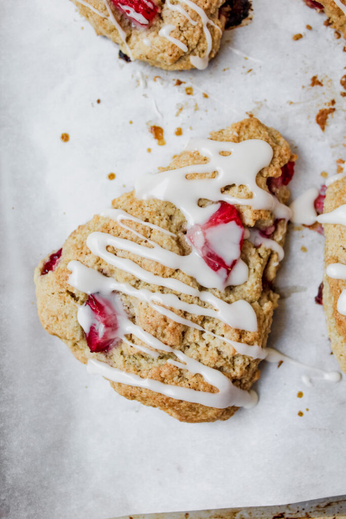 Healthy Strawberry Maple Scones (vegan, gluten-free)