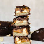 vegan protein snickers bars stacked