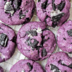 overview of vegan cookies and cream ube cookies