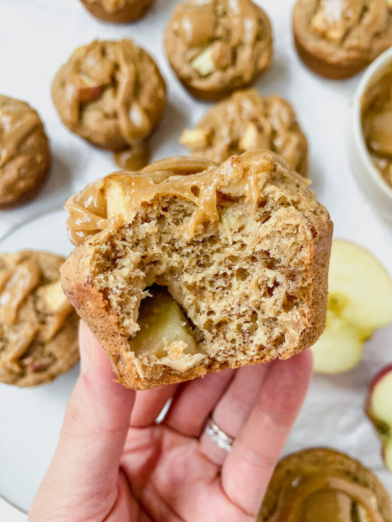 bite shot of the muffin