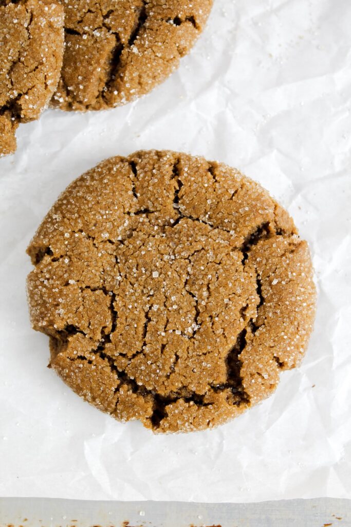 overview shot of chewy ginger molasses cookies