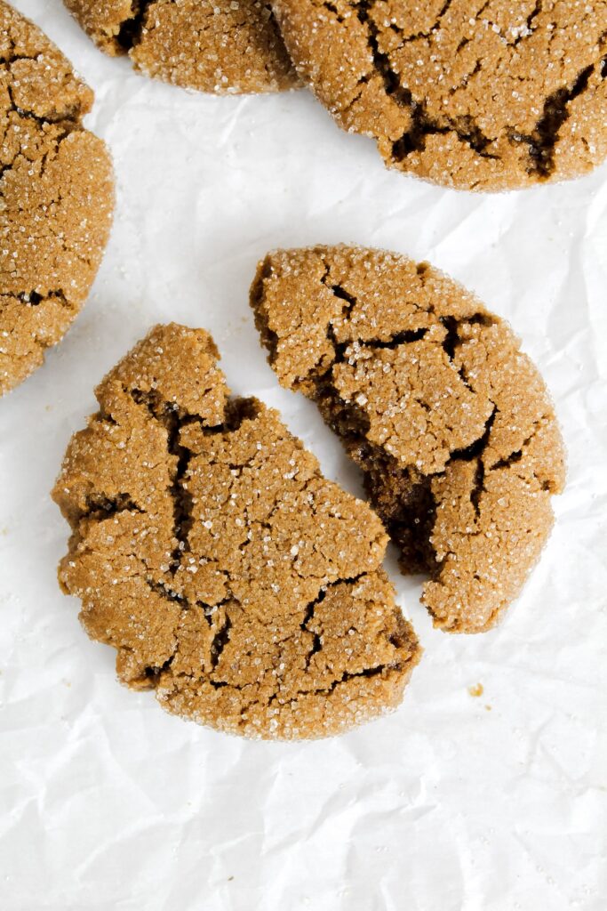 shot of cookie broken in half