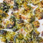 close up of crispy brussels sprouts