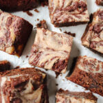 photo of brownie slices placed at different angles