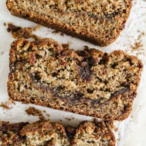 slices of cinnamon swirl banana bread