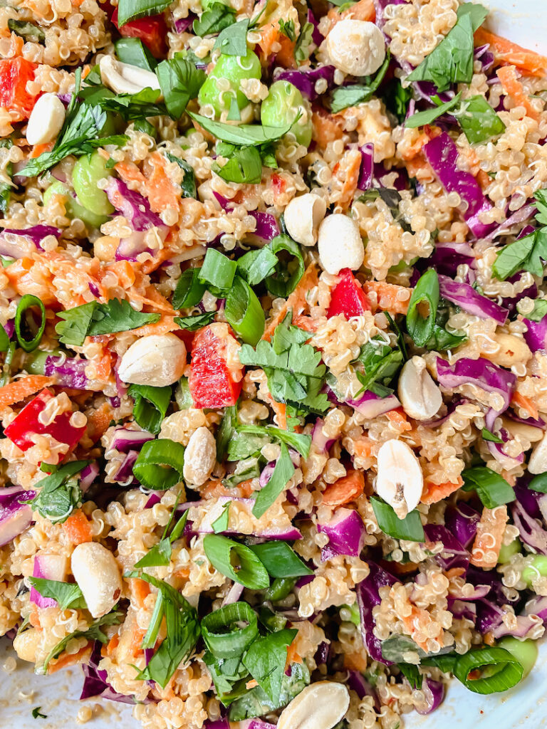 close up shot of quinoa salad