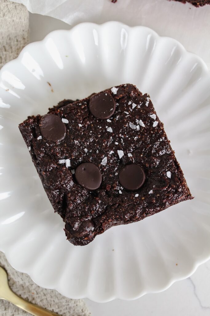 piece of zucchini brownie on a plate