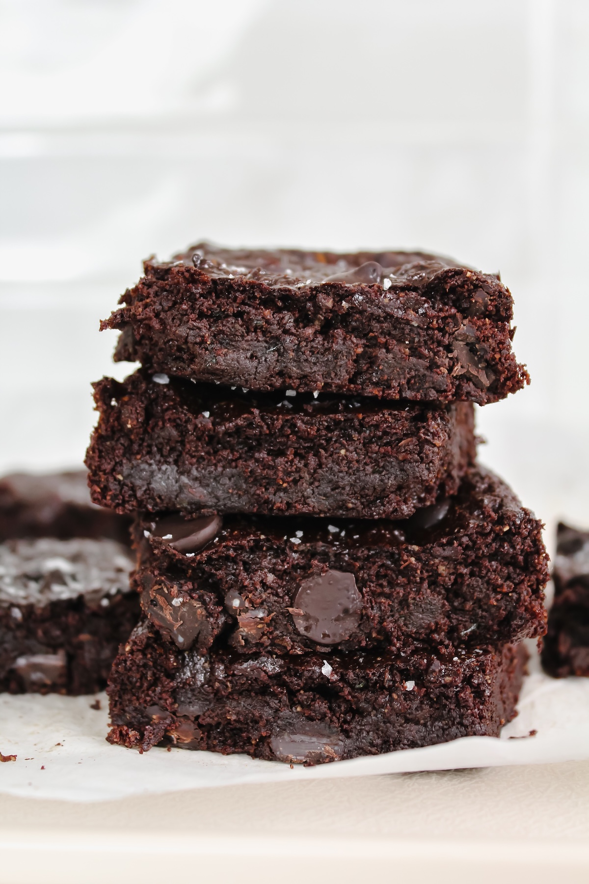 stack of zucchini brownies