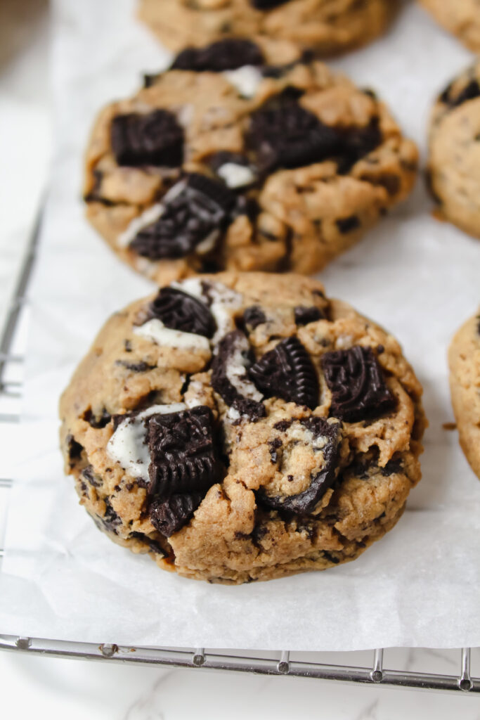 angled shot of one cookie