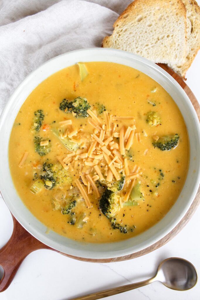 overview shot of bowl of soup