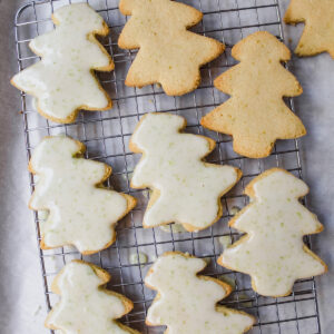 shot of iced shortbread cookies and some not iced