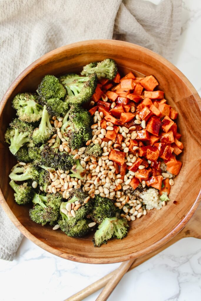 overview shot of salad bowl