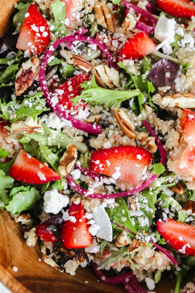 close up of quinoa salad