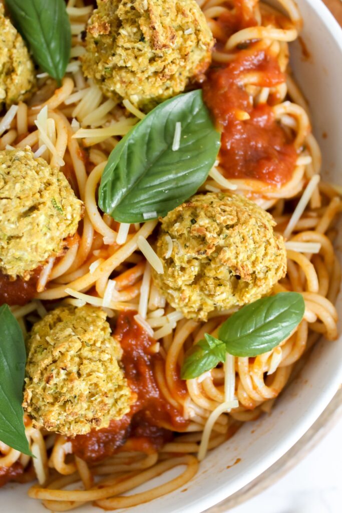 close up shot of veggie meatballs