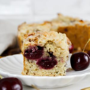 cake on a white plate