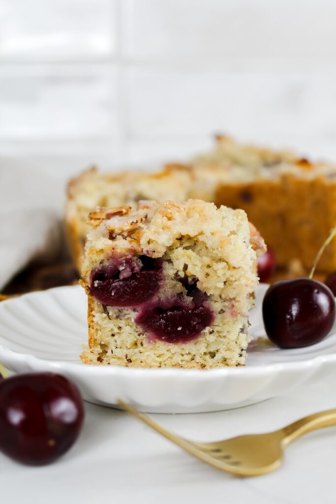 cake on a white plate