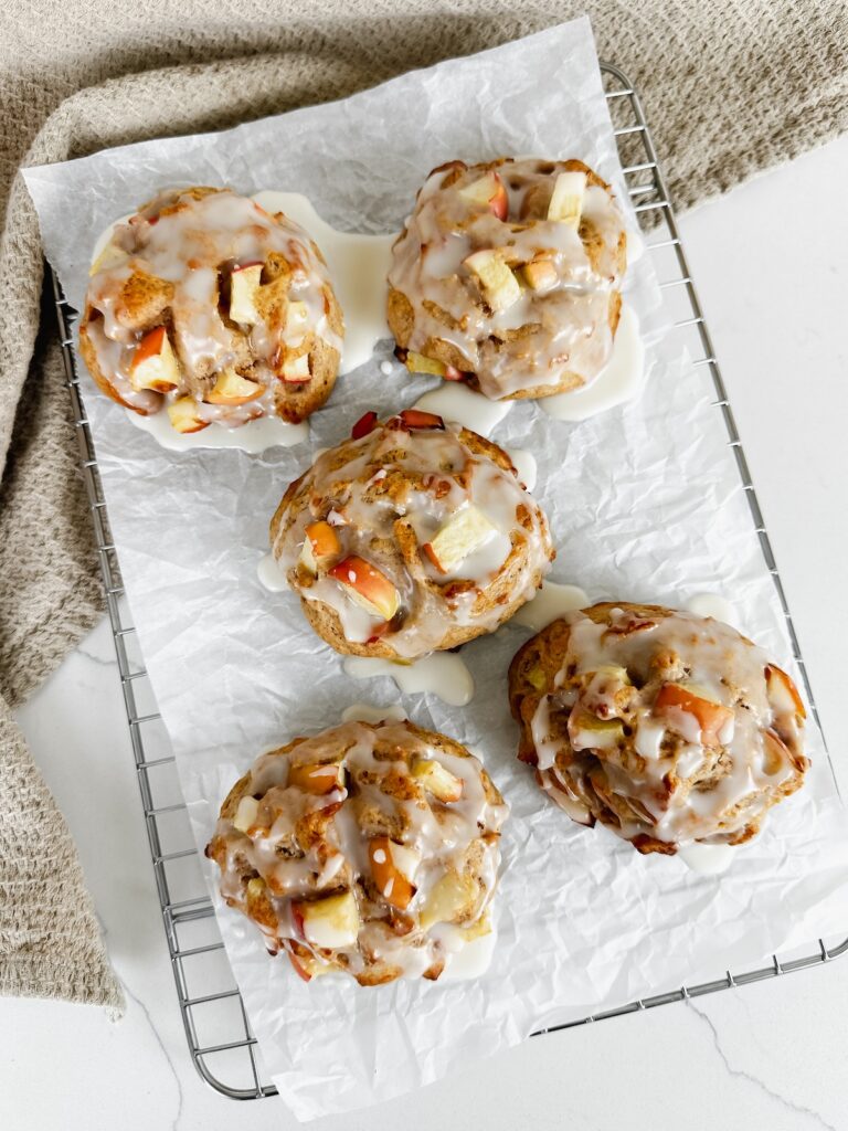 overview shot of apple fritters