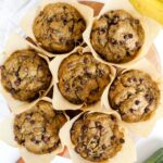 overview shot of zucchini banana bread muffins