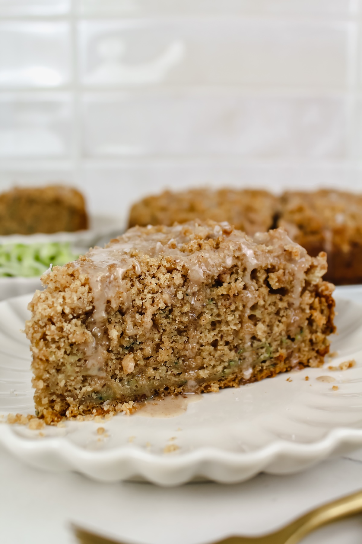Salted Cinnamon Zucchini Crumb Cake (vegan)