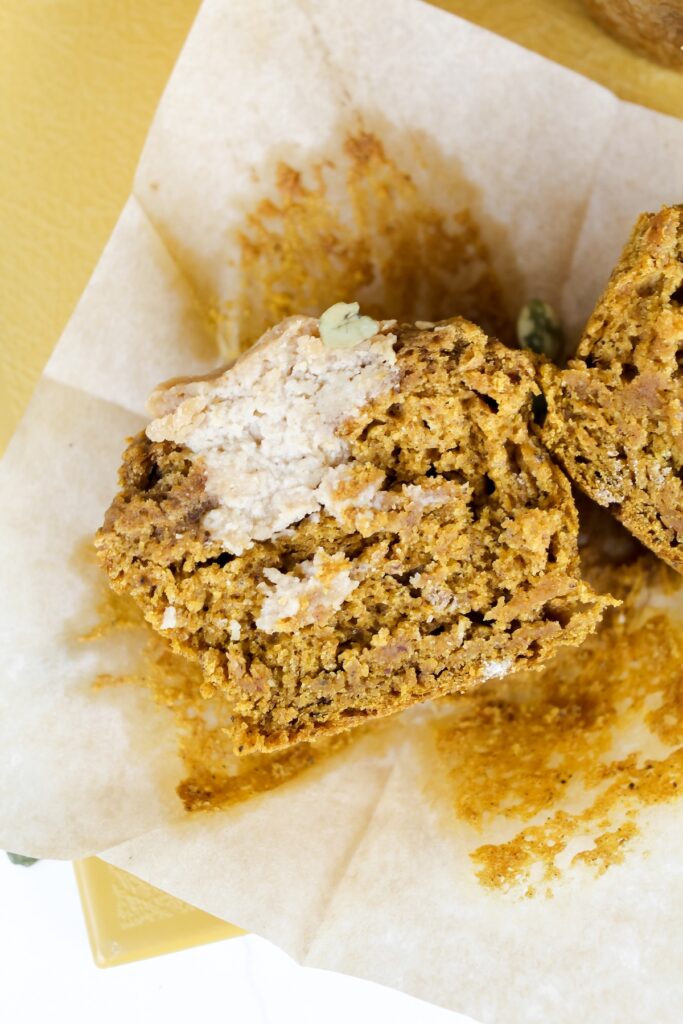 a muffin cut in half