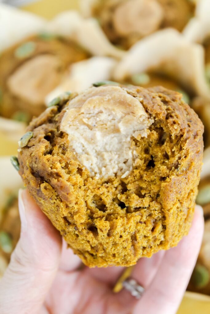 a bite taken out of a muffin