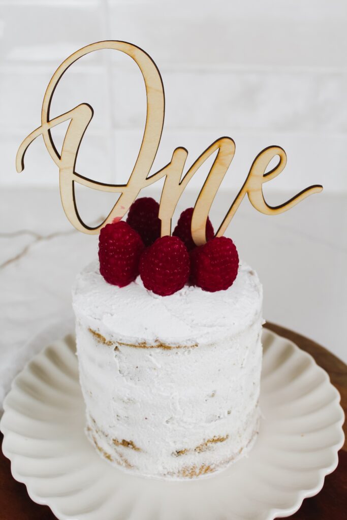healthy smash cake on a plate
