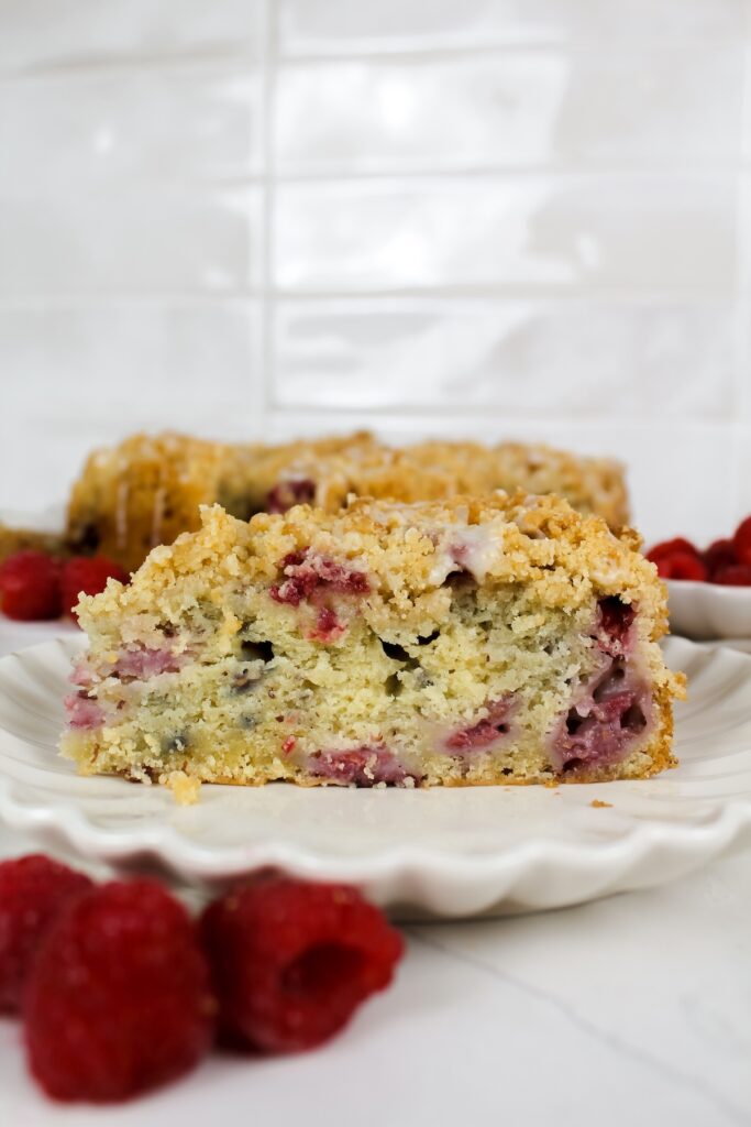 side shot of a slice of cake