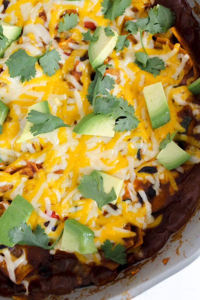 close up shot of enchiladas